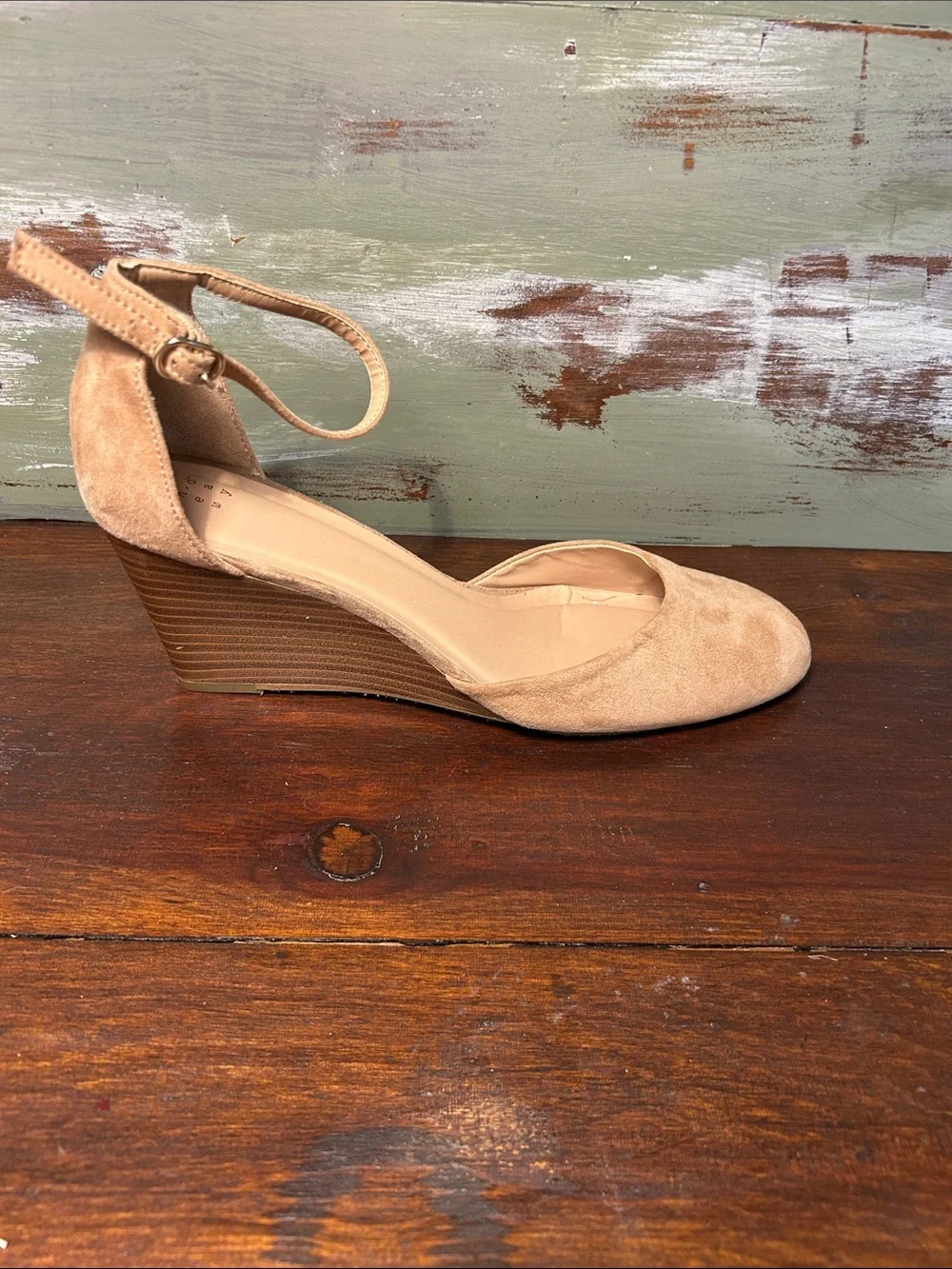 Women’s Tan Ankle-Strap Wedge Heels